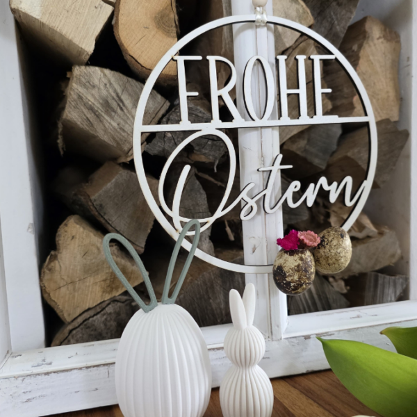 SVG Laser Datei Kranz Frohe Ostern schlicht Osterkranz zum binden für Trockenblumen Laserdatei – Bild 6
