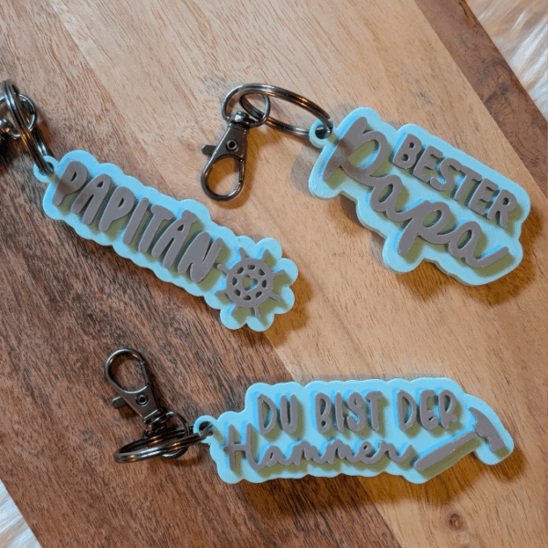 STL 3D Druck Datei Schlüsselanhänger 3er Papa Vatertag Papitän Bester Papa Männergeschenk 3D-Druck Datei – Bild 11