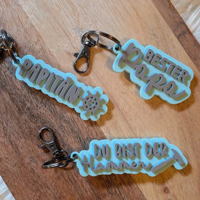 STL 3D Druck Datei Schlüsselanhänger 3er Papa Vatertag Papitän Bester Papa Männergeschenk 3D-Druck Datei – Bild 11