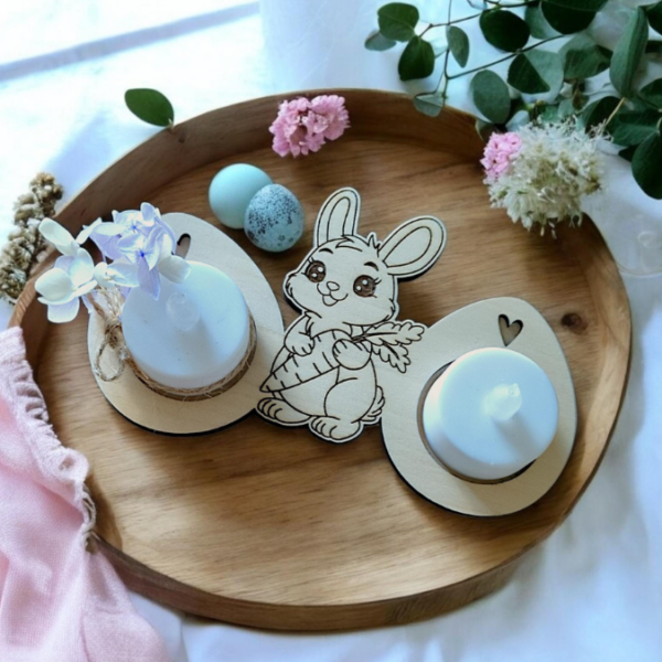 SVG Laser Datei Teelichthalter Ostern Eier XXL Verschiedene Designs Frühling Hasen Kücken Osterdeko Lasercut – Bild 8