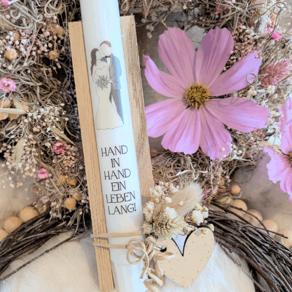 PDF - Kerzentattoo Vorlage - Wedding - A4 Kerzentattoos zum selber drucken Hochzeit – Bild 3