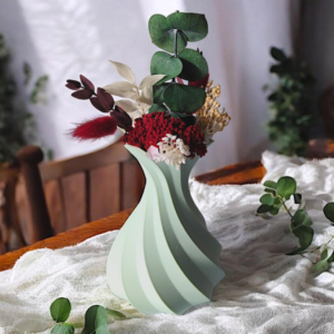 STL 3D Druck Datei Vase Blumenvase mit Wellen Smooth Schräg Struktur 3D Druck Datei