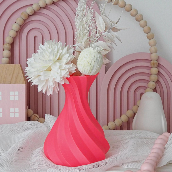 STL 3D Druck Datei Vase Blumenvase mit Wellen Smooth Schräg Struktur 3D Druck Datei – Bild 2