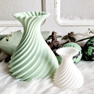 STL 3D Druck Datei Vase Blumenvase mit Rillen Schräg Struktur 3D Druck Datei