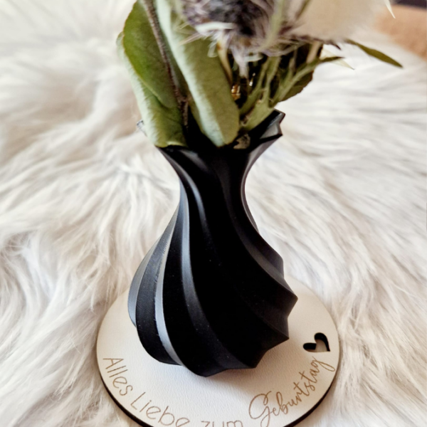 STL 3D Druck Datei Vase Blumenvase mit Wellen Smooth Schräg Struktur 3D Druck Datei – Bild 5