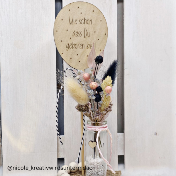 SVG Laserdatei 2er Set Luftballon Kinderzimmerdeko Türschild Sei frech wild und wunderbar & Wie schön das du geboren bist SVG-Datei – Bild 10