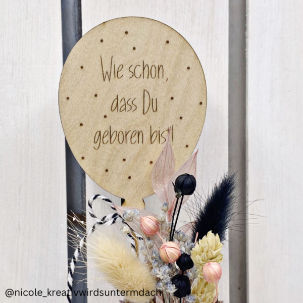SVG Laserdatei 2er Set Luftballon Kinderzimmerdeko Türschild Sei frech wild und wunderbar & Wie schön das du geboren bist SVG-Datei – Bild 11