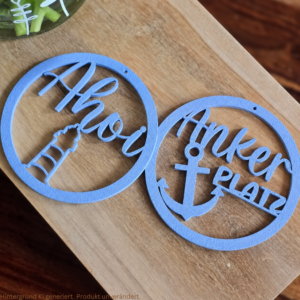 STL 3D Druck Datei Kränze 2er Ahoi und Ankerplatz Maritim Anhänger Meer Anker Leuchtturm  Geschenkidee 3D-Druck Datei