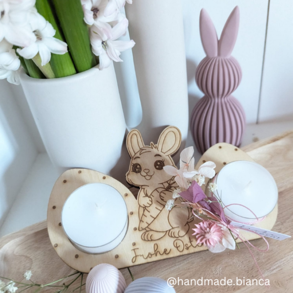 SVG Laser Datei Teelichthalter Ostern Eier XXL Verschiedene Designs Frühling Hasen Kücken Osterdeko Lasercut – Bild 9