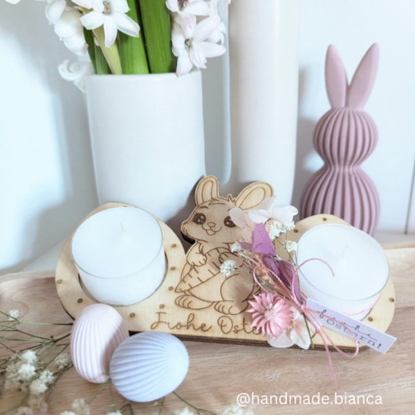SVG Laser Datei Teelichthalter Ostern Eier XXL Verschiedene Designs Frühling Hasen Kücken Osterdeko Lasercut – Bild 11