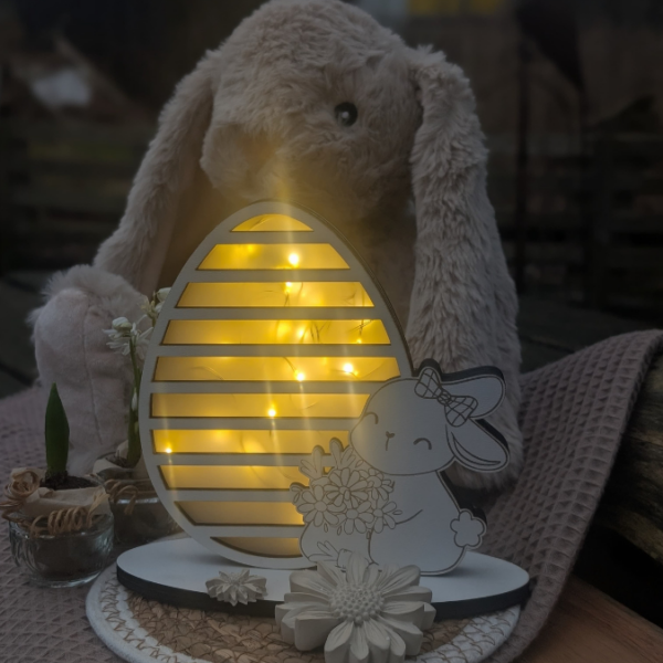 SVG Laser Datei Hase mit Ei Lichtei Lichtfigur beleuchtbar Osterdeko Lichtdatei 3mm und 4mm SVG Datei – Bild 15