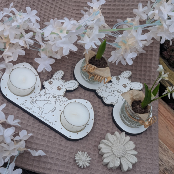 SVG Laser Datei Teelichthalter Ostern Eier XXL Verschiedene Designs Frühling Hasen Kücken Osterdeko Lasercut – Bild 18