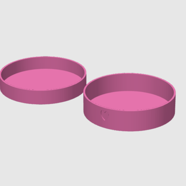 STL 3D Druck Datei 2er Set Schalen Blanko und Herz veschieden hoch Dekoteller Dekoschale ca 150mm 3D-Druck Datei – Bild 2