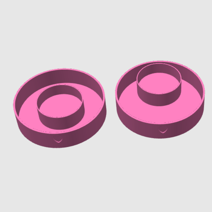 STL 3D Druck Datei 2er Set Windlichtschale für 70mm Gläser Dekoteller mit Herz Durchmesser ca 150mm 3D-Druck Datei – Bild 3