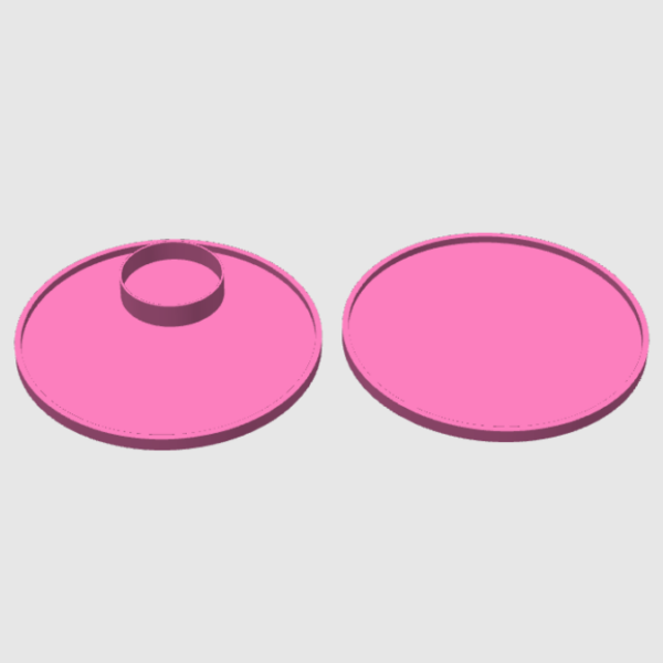 STL 3D Druck Datei 2er Set Teller Blanko FLACH für Teelichtglas Dekoteller ca 150mm 3D-Druck Datei – Bild 2