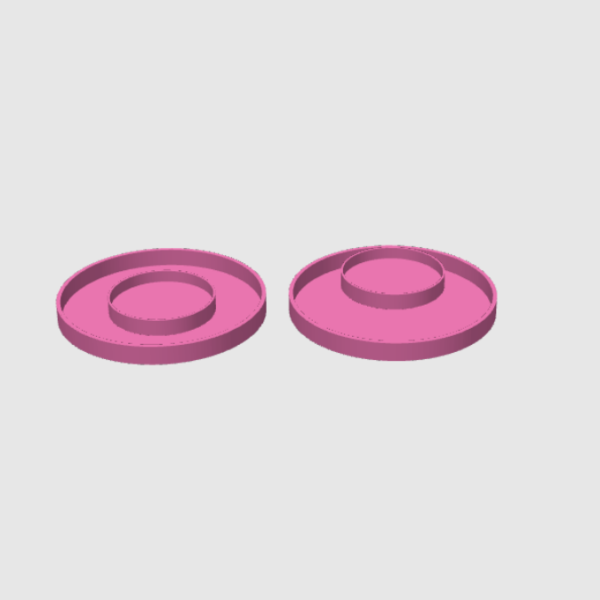STL 3D Druck Datei 2er Set Windlichtschale Blanko FLACH für 70mm Gläser Dekoteller ca 150mm 3D-Druck Datei – Bild 2