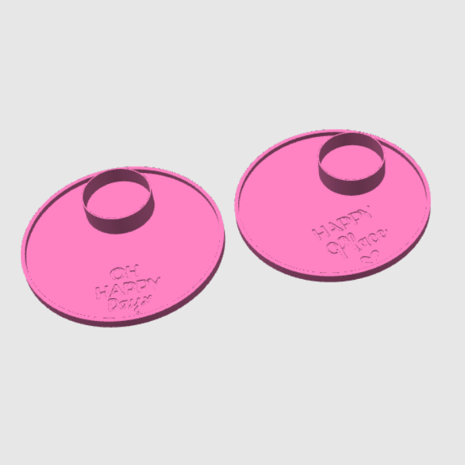 STL 3D-Druck Datei 2er Set Dekoteller rund mit Halter für Teelichtglas "Home sweet home & Happy Place" Teller ca 150mm – Bild 2
