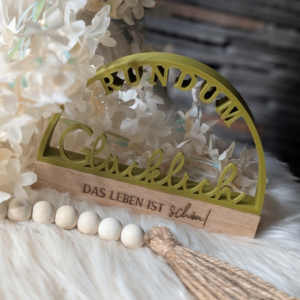 STL 3D Druck Datei Schild Statement Aufsteller Rundum glücklich 3D-Druck Datei