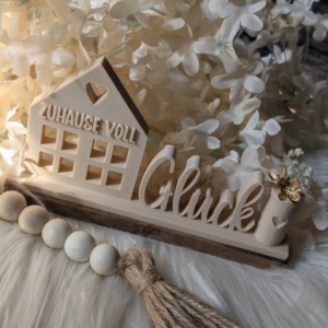 STL 3D Druck Datei Aufsteller Zuhause voll Glück mit Vase Haus Häuschenliebe 3D-Druck Datei