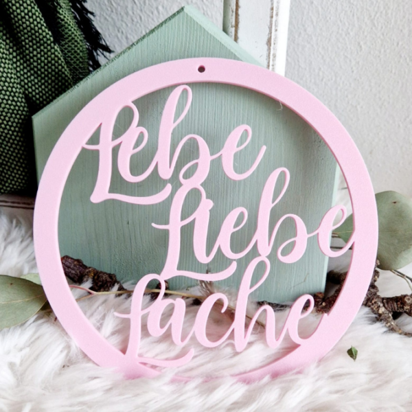 STL 3D Druck Datei Kranz Lebe Liebe Lache Anhänger Geschenkidee Türkranz Deko Flur Eingangsbereich 3D-Druck Datei – Bild 3