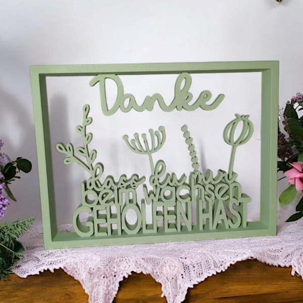 3D Druck Datei STL Kindergartenabschied Danke dass du mir beim wachsen geholfen hast Aufsteller Blumen Floral 3D-Druck Datei – Bild 3