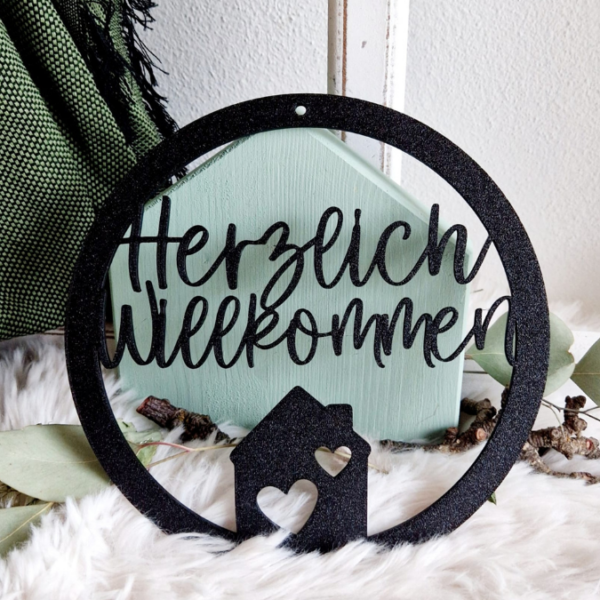 STL 3D Druck Datei Kränze 2er Herzlich Willkommen und Hereinspaziert Anhänger Geschenkidee Türkranz Deko Flur Eingangsbereich 3D-Druck Datei – Bild 2