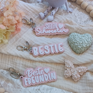 STL 3D Druck Datei Schlüsselanhänger 3er Freundin Beste Bestie Freundschaft 3D-Druck Datei