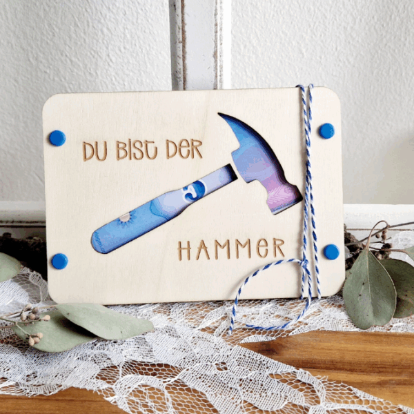 SVG Laserdatei Männer Geldgeschenk Verpackung für Geld 7 Designs Gutscheinkarten Vatertag Angeln Motorrad Auto Bier Hammer SVG-Datei – Bild 20