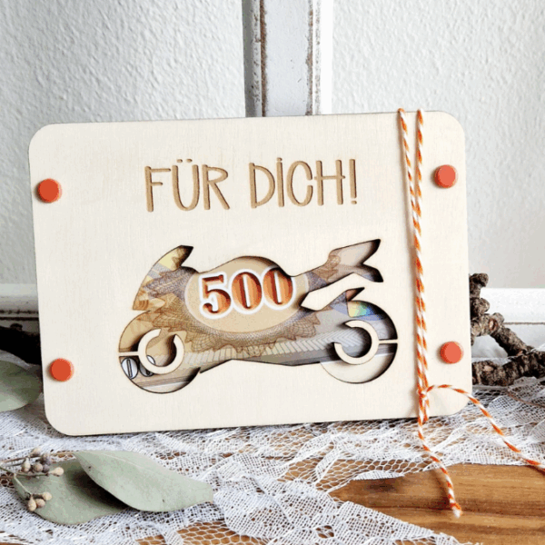 SVG Laserdatei Männer Geldgeschenk Verpackung für Geld 7 Designs Gutscheinkarten Vatertag Angeln Motorrad Auto Bier Hammer SVG-Datei – Bild 21
