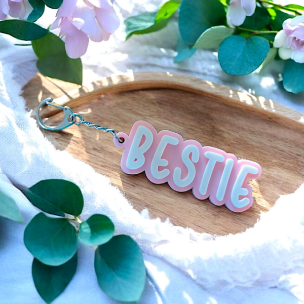 STL 3D Druck Datei Schlüsselanhänger 3er Freundin Beste Bestie Freundschaft 3D-Druck Datei – Bild 6