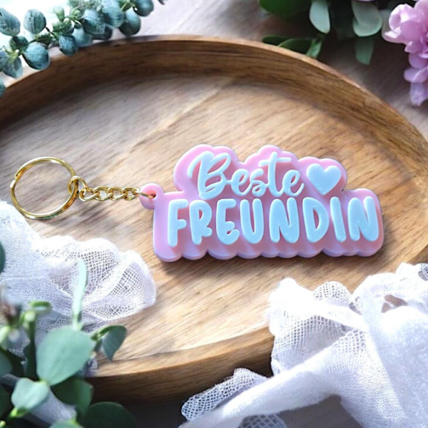 STL 3D Druck Datei Schlüsselanhänger 3er Freundin Beste Bestie Freundschaft 3D-Druck Datei – Bild 4