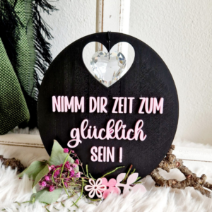 STL 3D Druck Datei 2er Aufsteller Sonnenfäner Positives Statement "Nimm dir Zeit zum glücklich sein"&"Lass die Sonne in dein Herz  3D-Druck