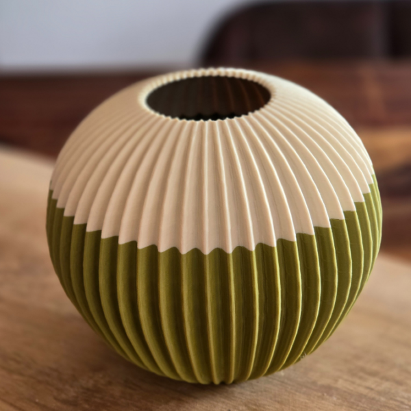 STL 3D Druck Datei Vase Blumenvase für Trockenblumen rund gerade rillen 3D Druck Datei – Bild 4