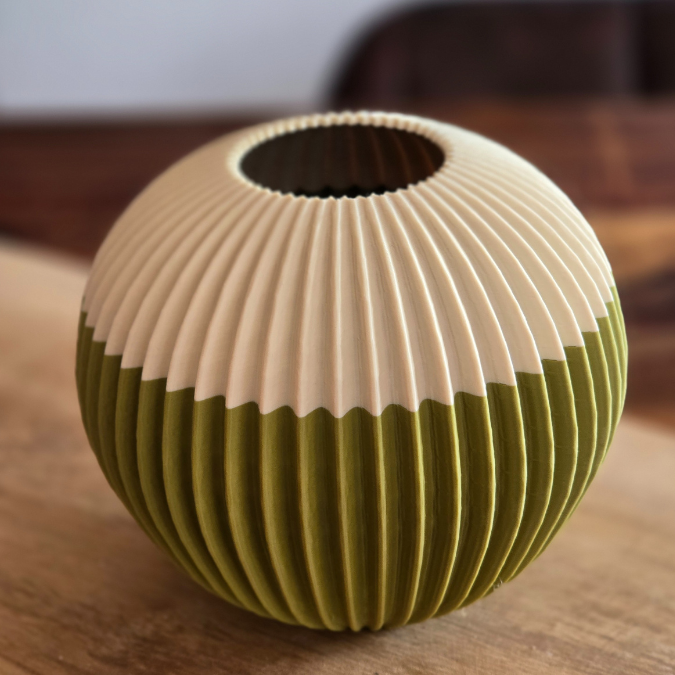 STL 3D Druck Datei Vase Blumenvase für Trockenblumen rund gerade rillen 3D Druck Datei – Bild 4