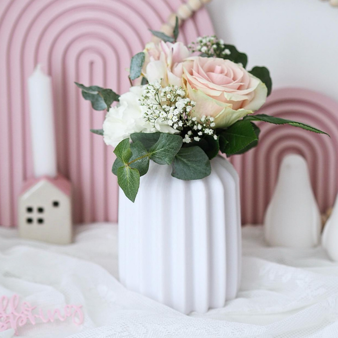 STL 3D Druck Datei Vase gerade Blumenvase für Trockenblumen gerade wellen 3D-Druck Datei