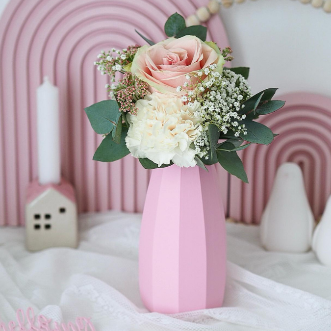 STL 3D Druck Datei Vase Blumenvase für Trockenblumen gerade Linien oben leicht schmal 3D-Druck Datei