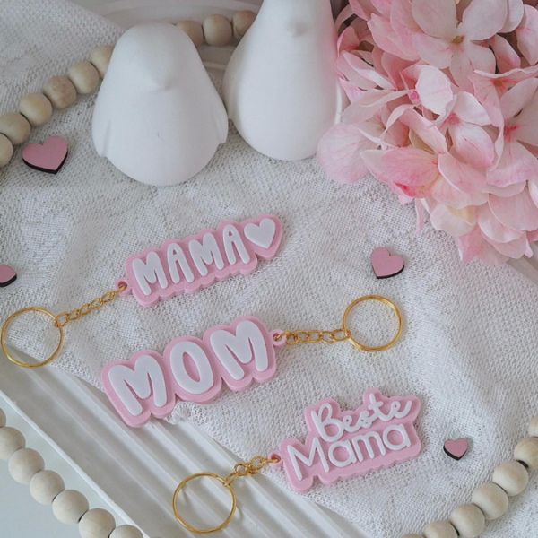 STL 3D Druck Datei Schlüsselanhänger 3er Mama Muttertag Beste Mama MOM WOW 3D-Druck Datei – Bild 7