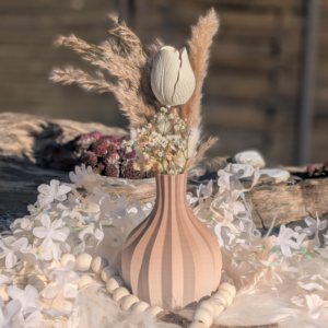 STL 3D Druck Datei Vase Blumenvase Ecken Linien bauchig Struktur 3D Druck Datei