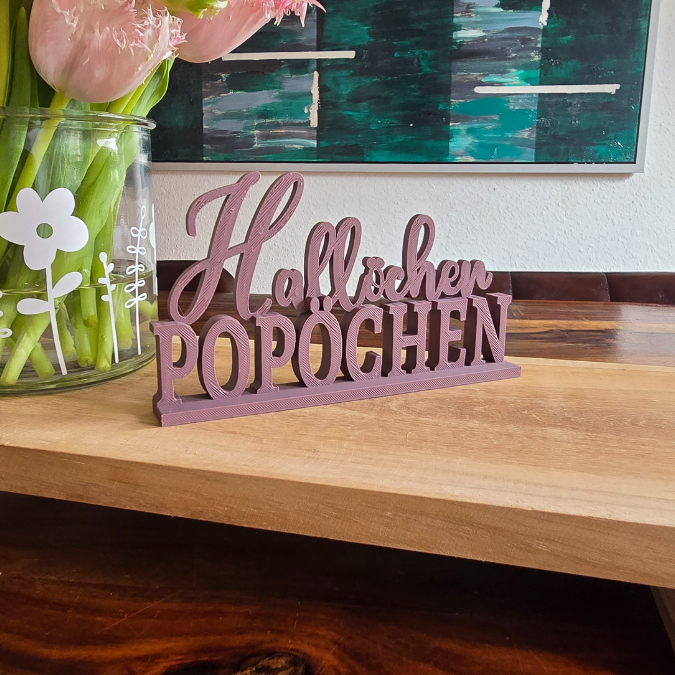 STL 3D Druck Datei Aufsteller Schild Statement Toilette Gäste Wc Eingangsbereich "Hallöchen Popöchen" 3D-Druck Datei – Bild 5