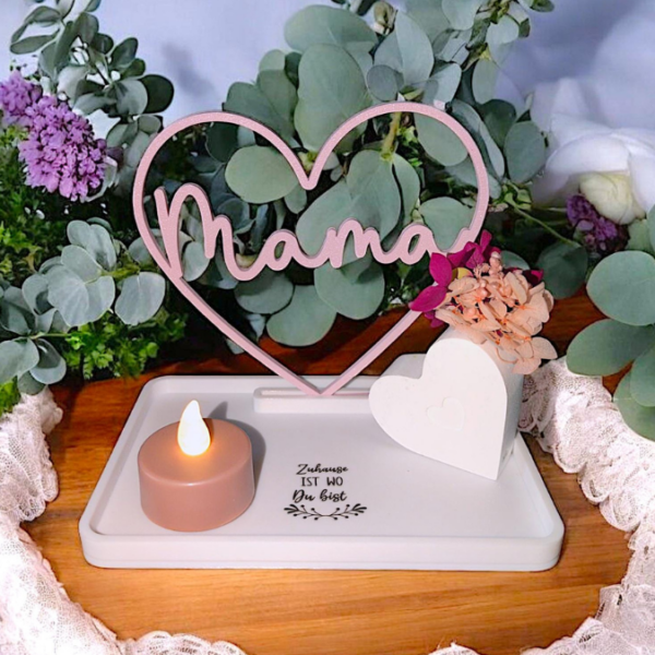 STL 3D-Druck Datei 2er Set Dekoteller Einschieber Rechteckig mit 3 Herzeinschiebern "Mama Oma & Alles Liebe" Maße Teller ca 150x100mm – Bild 8