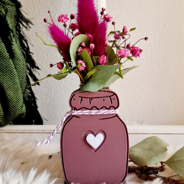 STL 3D Druck Datei Marmeladenglas 3er Set für Trockenblumen Blumen Geschenkidee 3D-Druck Datei – Bild 4
