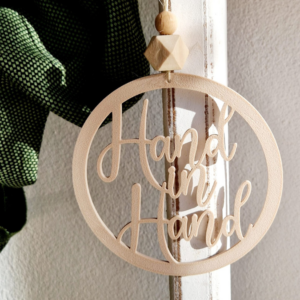STL 3D Druck Datei Kranz Hand in Hand Hochzeit Hochzeitsgeschenk Anhänger Geschenkidee Türkranz Deko Flur Eingangsbereich 3D-Druck Datei