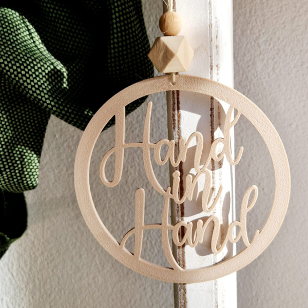 STL 3D Druck Datei Kranz Hand in Hand Hochzeit Hochzeitsgeschenk Anhänger Geschenkidee Türkranz Deko Flur Eingangsbereich 3D-Druck Datei