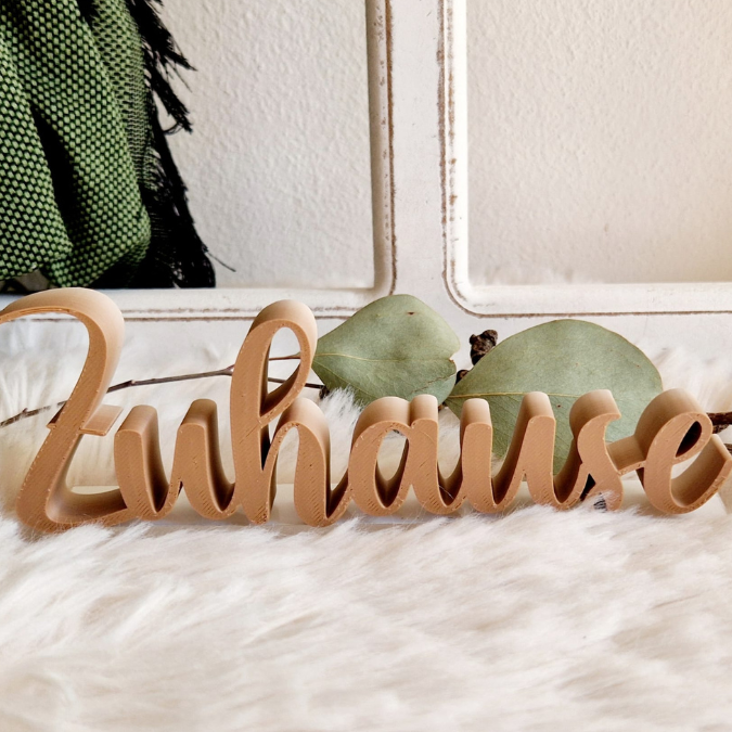 STL 3D Druck Datei Aufsteller Schriftzüge zum stellen Eingangsbereich "Home Zuhause Heimat" 3D-Druck Datei – Bild 4