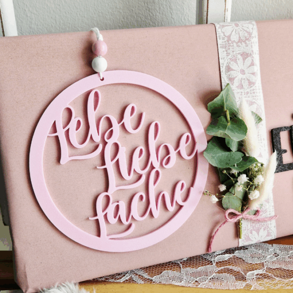 STL 3D Druck Datei Kranz Lebe Liebe Lache Anhänger Geschenkidee Türkranz Deko Flur Eingangsbereich 3D-Druck Datei – Bild 4