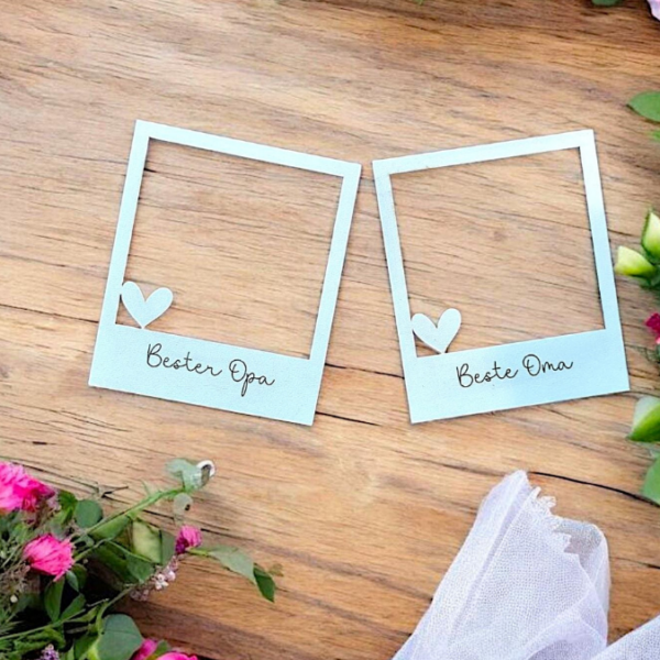 SVG Laserdatei Polaroids mit Ständer für 3mm und 4mm Holz Muttertag Vatertag Mama Papa Familie SVG Datei – Bild 8