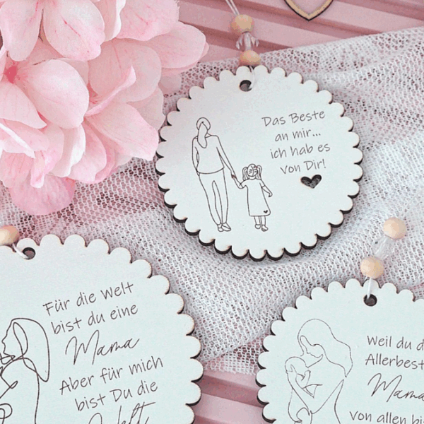 SVG Laserdatei Holzscheiben Mama Muttertag Mutterliebe für Kränze Wanddeko Gravur SVG Datei – Bild 13