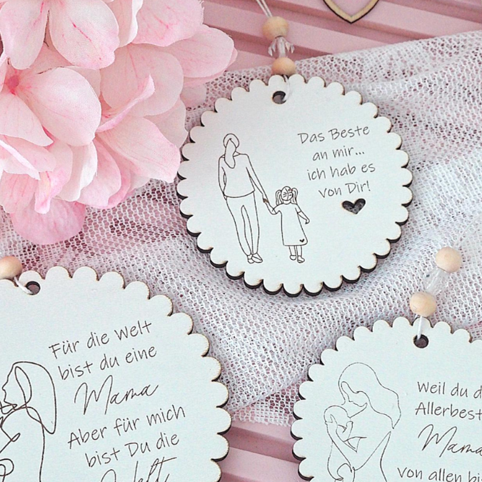 SVG Laserdatei Holzscheiben Mama Muttertag Mutterliebe für Kränze Wanddeko Gravur SVG Datei – Bild 13