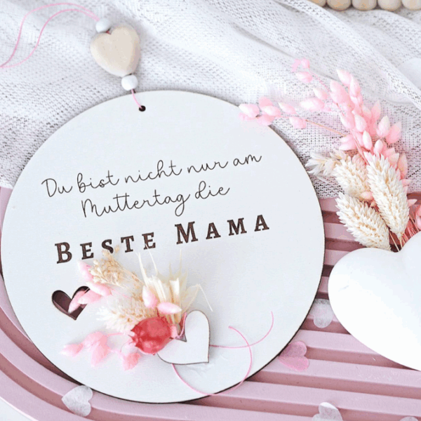 SVG Laserdatei Holzscheiben 4er Set Blumen Beste Mama Muttertag Mutterliebe SVG Datei – Bild 15