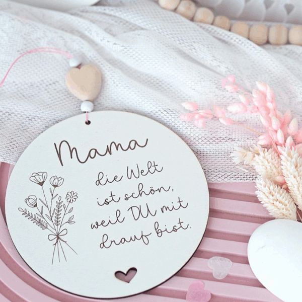 SVG Laserdatei Holzscheiben 4er Set Blumen Beste Mama Muttertag Mutterliebe SVG Datei – Bild 16